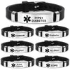 Stainless Steel Engravable Medical Alert Bracelets Diabetes Epilepsy Alzheimer's Allergy Women Men Silicone Bracelet Jewelry - Image 18