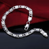 charm Silver Bracelet for man woman Twisted rope chain jewelry Wedding party Christmas gift - Image 3