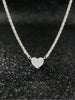 Full Stone Heart Pendant Necklace in Gold Tone or Silver Tone - Image 2