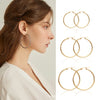 Gold Color Stainless Steel Hoop Earrings For Women Men Big/Small Circle Round Ear Jewelry Inoxidable - Image 6