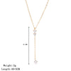 Stainless Steel Y-Shape Tassel Pendant Necklace Gold/Silver Tone Multi-Crystal Minimalist Jewelry for Women - Image 8
