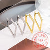 Silver Pentagonal Rhombus Geometric Hoop Earrings for Women Wedding Party Jewelry Gift - Image 1