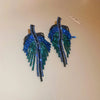 Full Rhinestone Long Tassel Earrings Women Blue Color Geometric Drop Earring Statement Accessories Party Gifts - Image 3