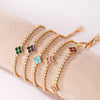 Adjustable Colorful Clover Zircon Bracelet Charm Tennis Charm Cute Sweet Shining Crystal Jewelry Gift - Image 1