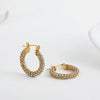 Cubic Zirconia Huggie Hoop Earrings in Gold-Tone Stainless Steel - Image 54