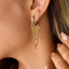 Hiphop Rock Multi Layer Chain Pendant Earrings Two-tone Mix Color Circle Huggies Ear Hoops Everyday Versatile Jewelry - Image 3