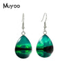 Northern Lights Tear drop Earring Aurora Borealis Fish hook Earrings Glass Cabochon Jewelry Handmade Items - Image 1
