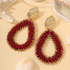Big Water Drop Shape Drop Earrings For Women Colorful Beads Handmade Threading Crystal Long Earrings Jewelry Gift - Image 21