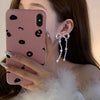 White Imitation Pearl Stud Earrings for Women Exquisite Bow Long Tassel Chain Dangle Earrings Wedding Jewelry