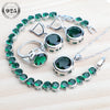 Bridal Women Blue Zircon Jewelry Sets Silver Women Wedding Jewelry Charms Rings Bracelets Earrings Set Pendant Necklace - Image 14