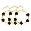Gold Plated Floral Bracelets, Stainless Steel Charm Bracelet Adjustable Lucky Chain Set Gift - Image 18