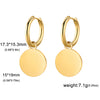 Stainless Steel Gold Color Drop Earrings Women Round Heart Flower Sun Totem Pendant Hoop Earrings Jewelry Gift - Image 14