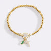 Zircon Cross Charm Bracelet for Women Stackable Birthstone Bracelet Stainless Steel Beaded Stretch Hand Chain Jewelry Girlfriend - Image 6