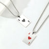 Stainless Steel Playing Card Pendant Necklace with Ace of Hearts or Ace of Spades Design - Image 4