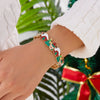 Christmas Enamel Santa Claus Tree Stretch Bracelet for Women Vintage Snowflake Charm Bangle Xmas Party Jewelry Gift - Image 7