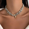 Two-Piece Irregular Bead Necklace Set with Heart Pendant - Image 1