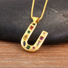 Inlaid Colorful Zircon A-Z Letters Pendant Necklace Name Initials Alphabet For Women Accessories Gifts - Image 21