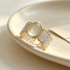 Silver Open Finger Ring Golden Clear CZ Square Droplet Geometric Punk For Women Jewelry Gift - Image 29