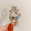 Elk Deer Crystal Pearl Brooches Badges for Women Men Party Festival Animal Pins Corsage Christmas and Year Gifts - Image 6
