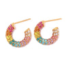 Cubic Zirconia Huggie Hoop Earrings in Gold-Tone Stainless Steel - Image 39