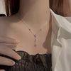 Stainless Steel Sweet Star Pink Zircon Pendant Necklaces for Women Crystal Clavicle Chain Female Y2K Jewelry Gifts - Image 2