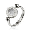 Classic Design Can Be Rotated Enamel And Shell Roman Numeral Beautiful Woman Ring Stainless Steel Ring Jewelry For Women - Image 7