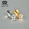 1PC Titanium Zircon Flat Back Earring Flower Ear Studs Lobe Helix Tragus Cartilage Piercing Jewelry 16G - Image 8