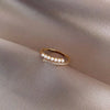 Light Micro Rhinestone Rings Woman Gold-color Elegant Simulated Pearl Open Ring Party Wedding Stackable Ring Jewelry A - Image 2