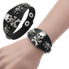 Punk Bracelet for Men Women Goth Black Leather Wristband with Metal Skull Spike Studded Rivets Cuff Bangle Adjustable - Image 1