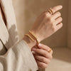 2pcs Simple Design Geometric Open Bracelet Ring Set, Women's Personalized Holiday Party Accessories Gifts - Image 3