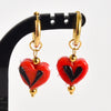 1Pair Korean Styles Cute Colorful Glass Heart Pendant Hoop Earrings Harajuku Y2K Girl Sweet Love Aesthetic Jewelry - Image 4
