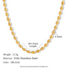 Stainless Steel Oval Bead Chain Necklace in Gold-Tone or Silver-Tone - Image 7