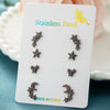 4Pairs Geometric Stainless Steel Heart Star Earring Moon Cross Ear Jewelry Set Girls Simple Classic Earrings Gifts Accessories - Image 31
