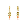 Earrings Boucles D'oreilles Woman Stainless Steel Leaf Charm Small Hoop Earrings With Stone - Image 8