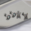 316L Stainless Steel Flat-Back Cartilage Stud Set with Heart Flower Butterfly and Cat Designs - Image 13