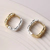 Silver Color Square Hoop Earring for Women Elegant White Enamel Spliced Geometric Earrings Aesthetic Jewelry Accessories - Image 7