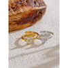 Stainless Steel Bling Cubic Zirconia Flower Adjustable Ring for Women Shiny Finger Jewelry - Image 2