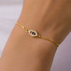 Gold Color Zircon Evil Blue Eye Bracelet Bangle Lucky Jewelry Women Gift Adjustable Handmade - Image 1