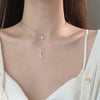 Silver Double Layer Star Moon Necklace Simple Charm Pendant Choker Birthday Gift Women's Jewelry - Image 3