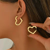Stainless Steel Hoop Earrings For Women Men Heart Star Oval Rectangle Round Triangle Gold Color Punk Hip Hop Jewelry - Image 4