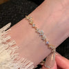 Shining Micro-inlaid Zircon Cherry Blossoms Flower-shaped Adjustable Pull Bracelet for Women Sweet Jewelry Gift - Image 4