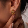 Classic Stainless Steel Hoop Earrings for Women Jewelry Needle Three Row Simply Design Metallic Earring Gifts - Image 3