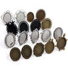 18x25mm 5pcs Antique Silver Bronze Plated Mixed Styles Oval Adjustable Ring Settings Blank/Base - Image 1