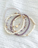 Five-Piece Beaded Elastic Bracelet Set with Decorative Charms - Image 1