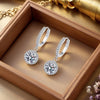 Silver Round Earrings for Women Evening Style - Image 1