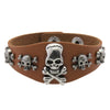 Punk Bracelet for Men Women Goth Black Leather Wristband with Metal Skull Spike Studded Rivets Cuff Bangle Adjustable - Image 17