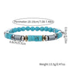 Turquoise Black Stone Bead Bracelet Handmade Elastic Rope Bracelet Gift for Christmas Accessories - Image 5