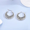 Silver Zircon Loop Big Hoop Earrings For Women Vintage Pattern Elegant Jewelry Gifts - Image 2