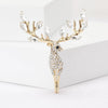 Rhinestone Longhorn Elk Brooches for Women Unisex Glass Animal Pins Banquet Party Backpack Gifts Jewelry Accessories - Image 1