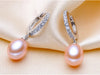 Black Silver Pearl Earrings Women, Freshwater Pearl Drop Earrings Wife Mother Gifts Pink White - Image 6